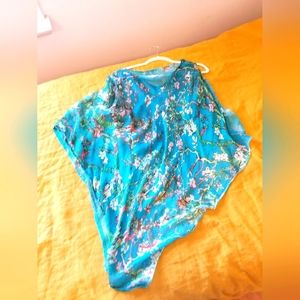 🌸2 for $10🌸 Silk shawl, impressionist floral design